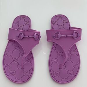 Gucci Lavender Logo Sandals